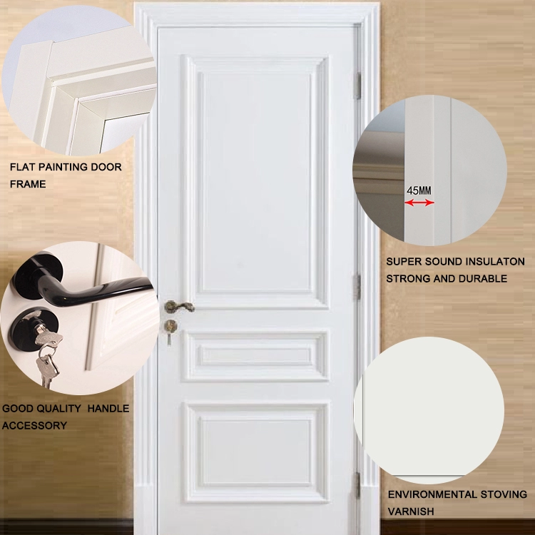 Best Quality Sound Proof Tempered Glass Used Exterior Wooden French Doors for Sale , Customized Mothproof Pocket Door