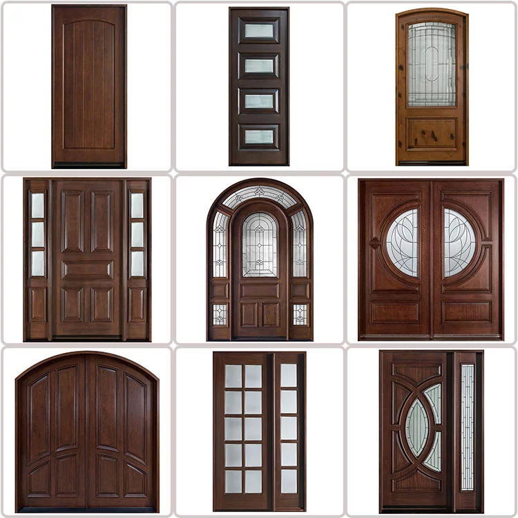 European Style Water Proof Solid Wood Antique Lowes Pocket Arched French Doors Interior