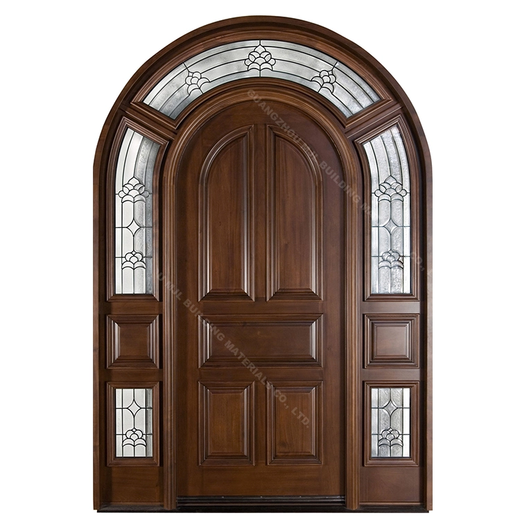 European Style Water Proof Solid Wood Antique Lowes Pocket Arched French Doors Interior