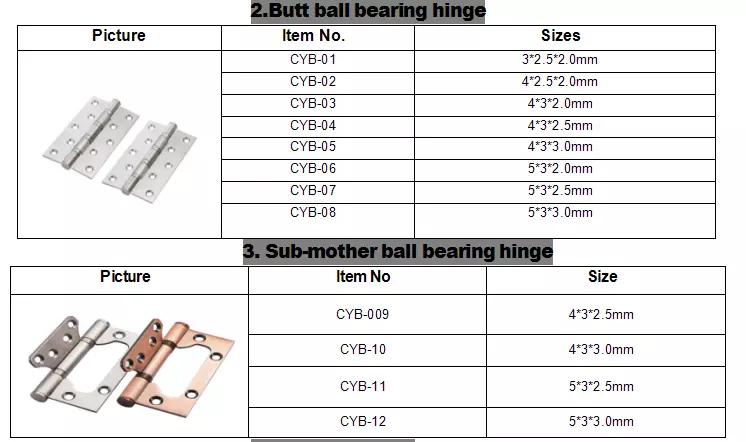 china good quality SS201 lift off door hinge