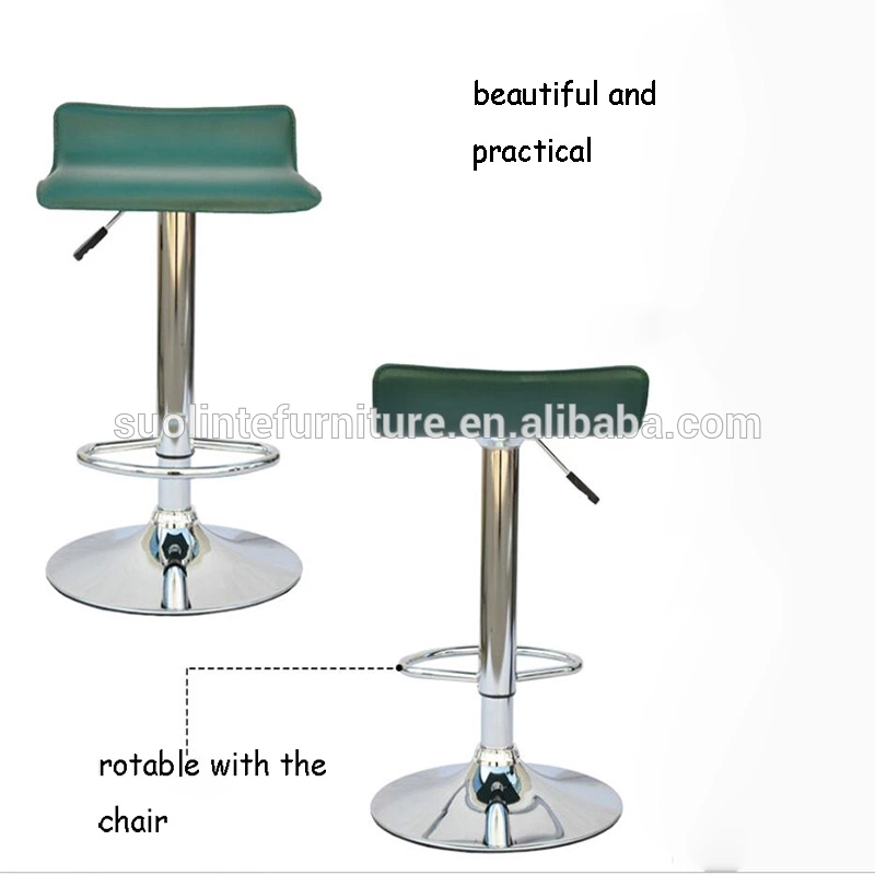 PU seat high stand adjustable foot lifter vintage industrial bar stool