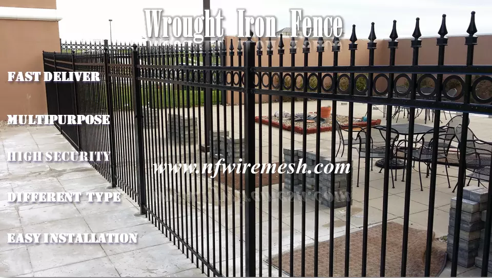 Steel Fence Garden Fence Powder Coated Metal Railing Wrought Iron Fence(Guangzhou Factory)