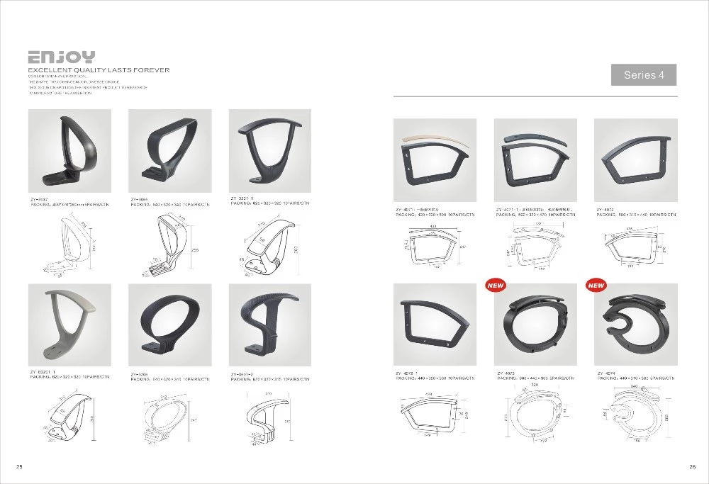 Office chair armrest fix PP armrest with stainless steel tube chair spare parts