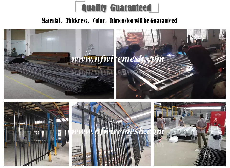 Powder Coated Safety Garden Wrought Iron/Swimming Pool Security Steel Fencing(Guangzhou Factory)