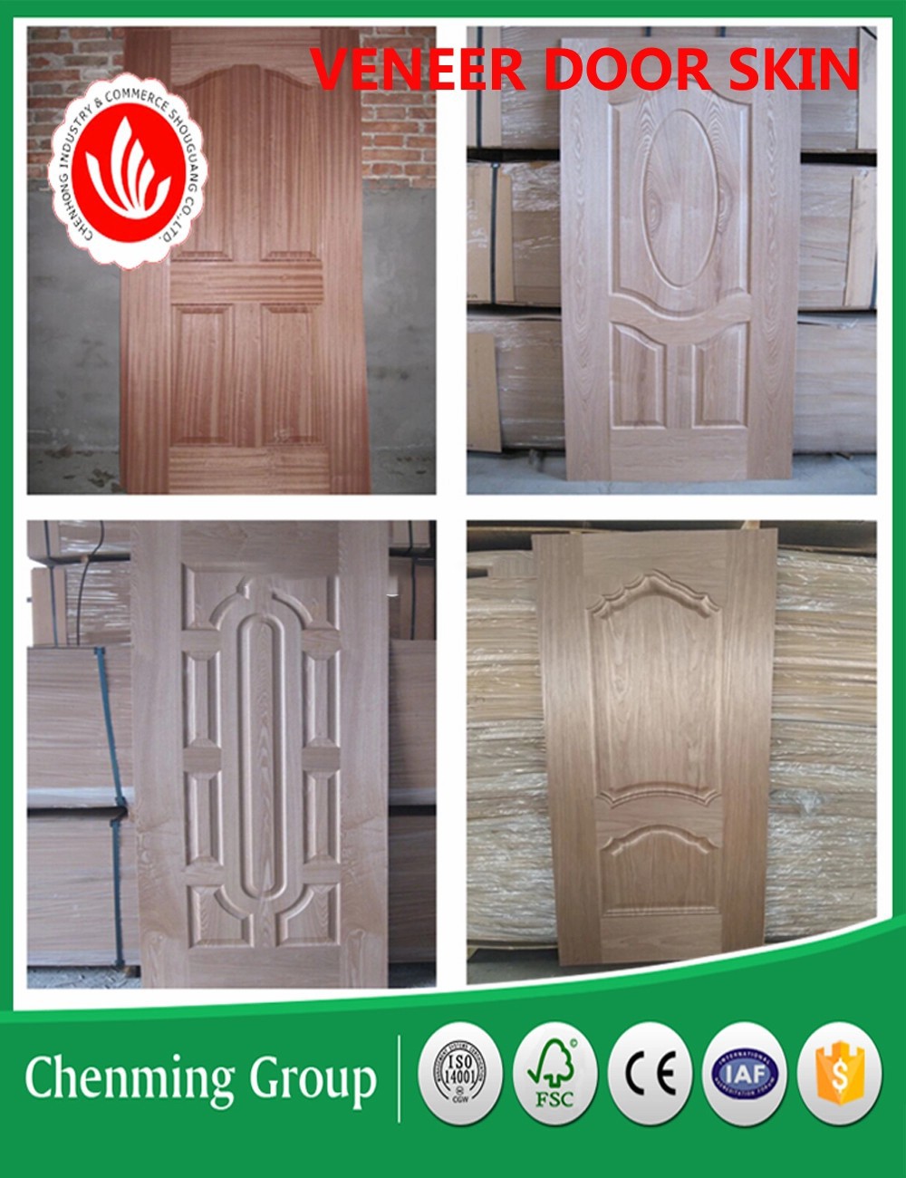 3.0mm high quality  melamine  / white primer or ash / teak moulded door skin