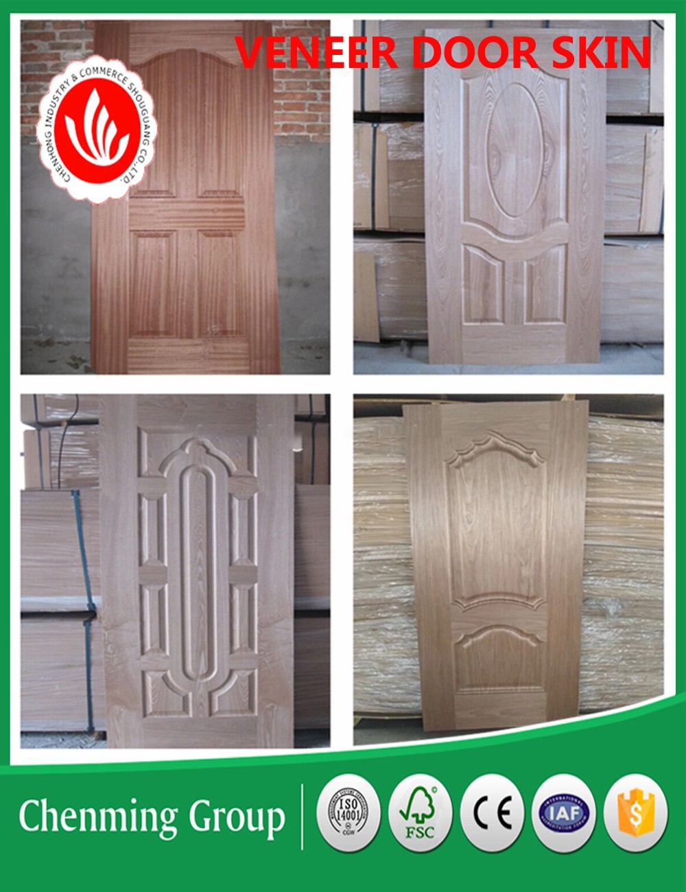 2.8mm / 3mm /4.2mm  melamine / white primer / veneer hdf mould door skin