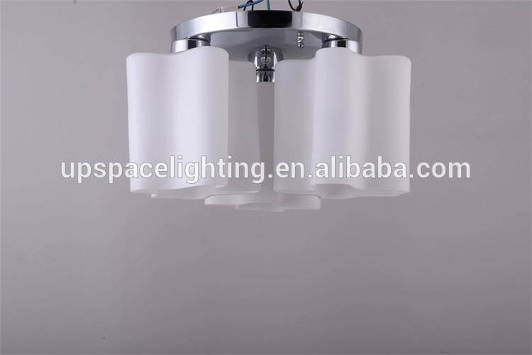 (XCC2291) Hotel project lighting chrome metal white glass cloud ceiling lamp