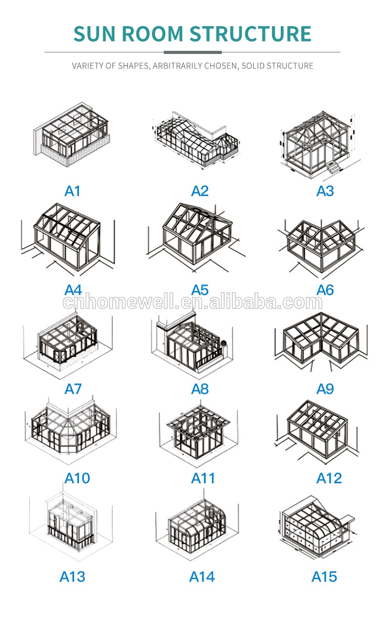 Autumn/Winter Low-E Glass Aluminum Alloy backyard glass house glass house home