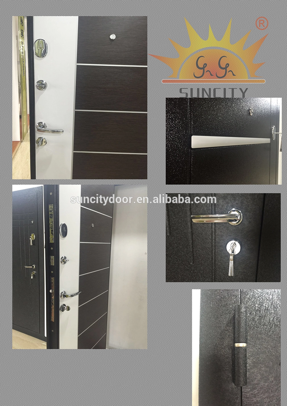 SC-A210 High quality Turkey steel wooden doors price