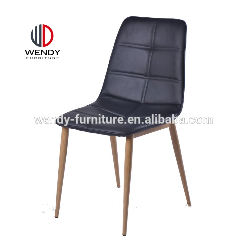 Cheap wooden effect metal frame  restaurant dining chair