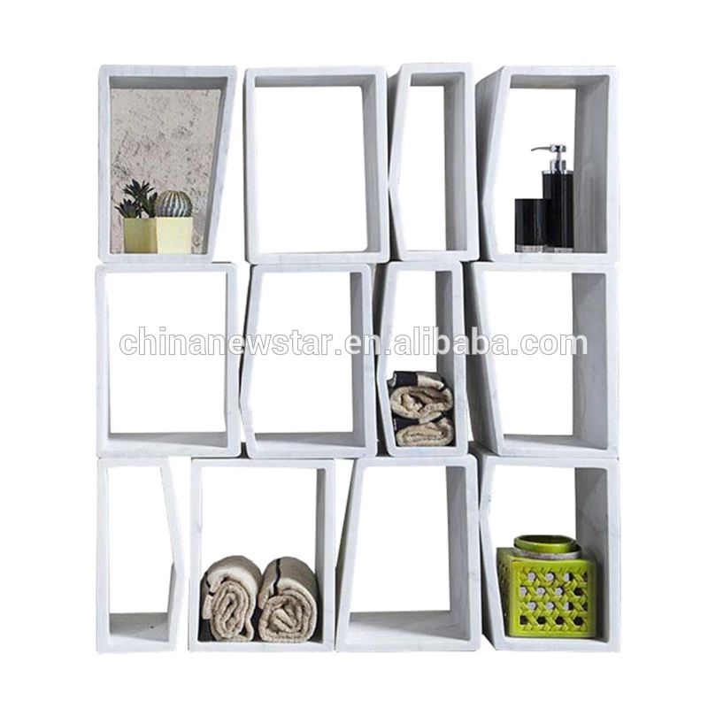 Wholesale Modern Design Luxury Marble Fashion White Marble Display Cube Bookcase Furniture