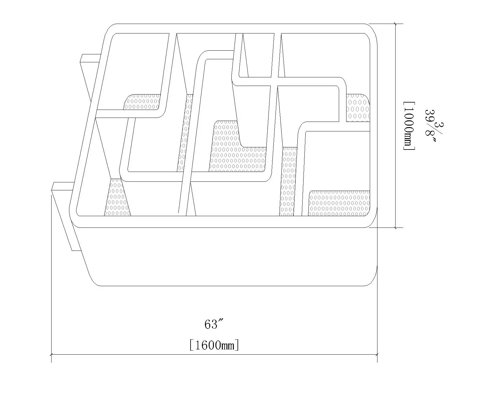 Hot Popular Stylish Marble Bookcase with Gold Metal Frame