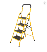 4 steps steel yellow ladder