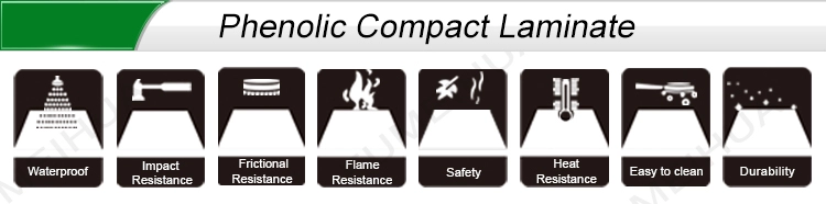 waterproof solid wood color hpl phenolic resin compact laminate restaurant dinning table top