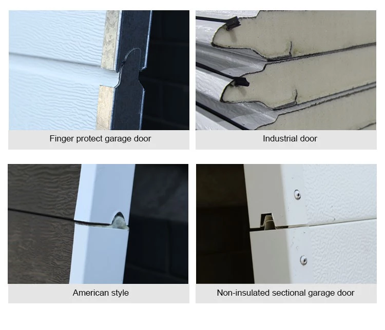 Residential automatic white aluminum sectional garage door