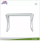 White Glass Office Table With Metal Legs 