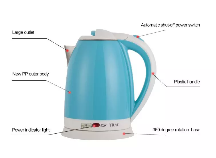 1.8L Electric Water Boiler Colored Portable Superior Electric Kettle