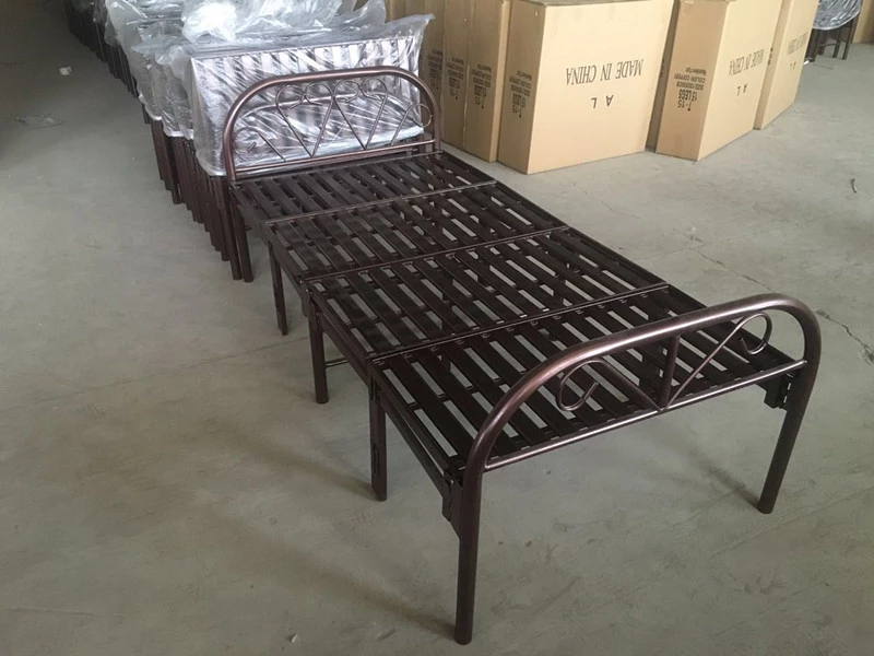 high quality Dormitory bed ,metal folding  bed for school,