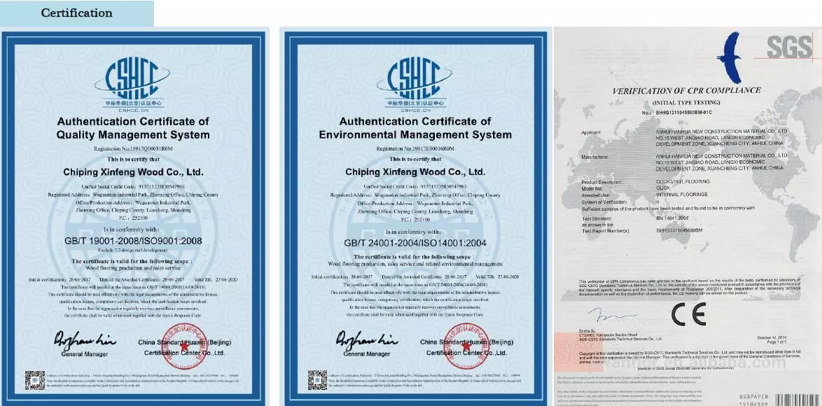 Wooden Design Waterproof Click Spc Lvt PVC Plastic Vinyl Flooring