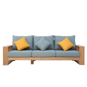 Idyllic wide-board sofa living room sofa combination wood fabric sofa 