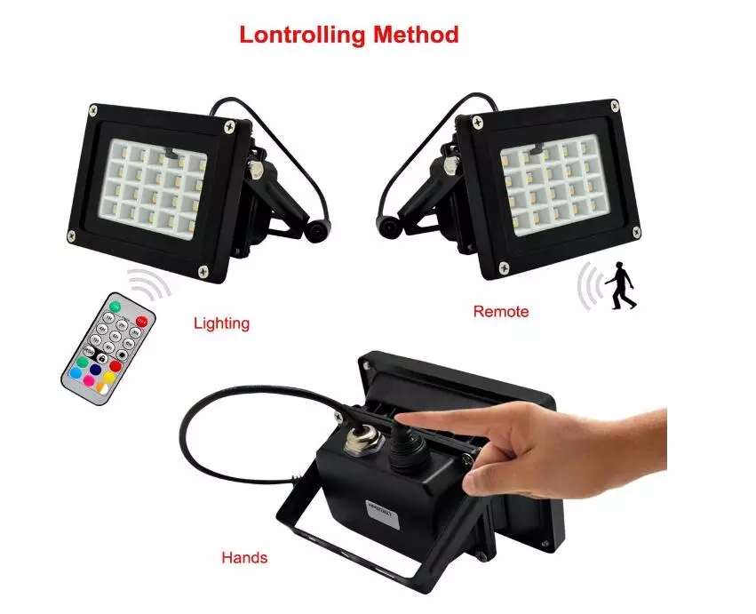 color changing outdoor solar flood light