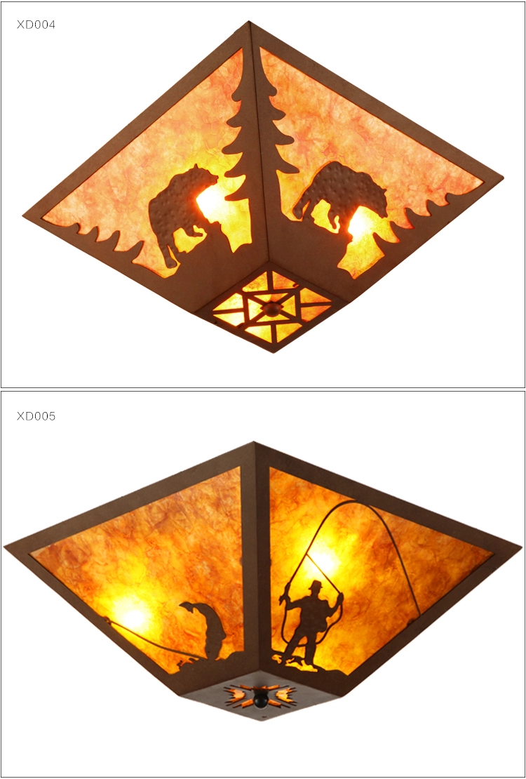 Flushmount Ceiling Light village style for living room and bedroom