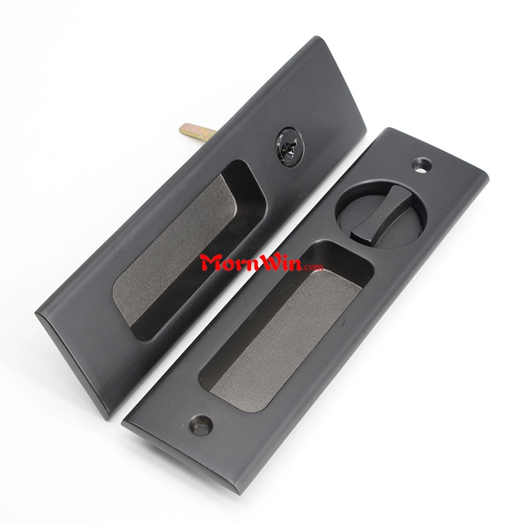 Black Sliding door Inset Type Lock with key