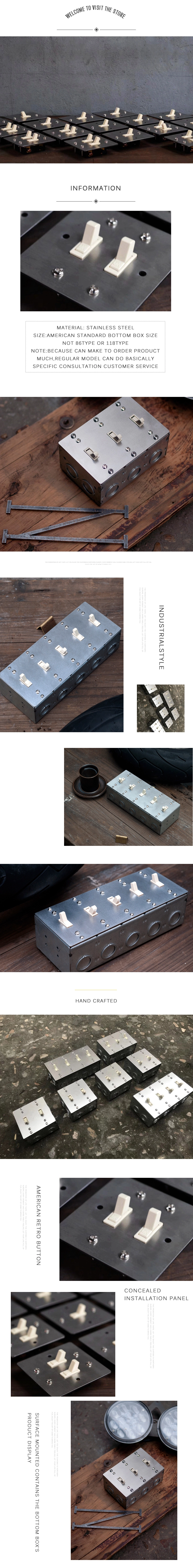 American Standard Industrial Retro Style Surface Mount Dual Control Toggle Switch 110V 15A 1 / 2GANG 2WAY Wallpad Switch SW-1488