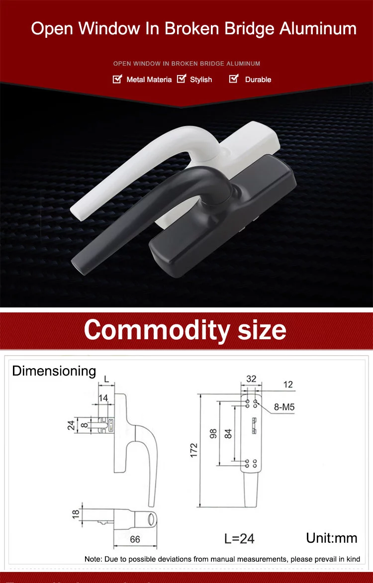 Aluminum window handle/ aluminum door handles and locks W-0013