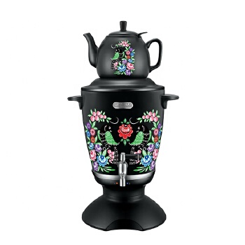 Stainless steel Turkish electric teapot kettle samovar with decal keep warm CE/GS/RoHS 