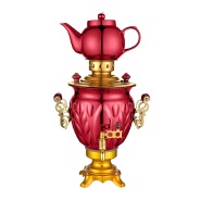 home appliances imperial 110v stainless steel electric Iranian Russian Turkish tea kettle samovar shiny red