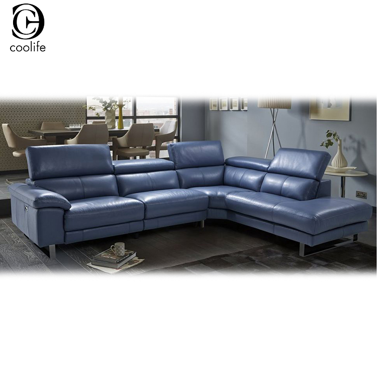 European Style Sectional Sleeper Decoro Light Blue Leather Recliner Sofa On Buildmost Blue Leather Recliner Sofa On Buildmost, Duck Egg Blue Leather Corner Sofa