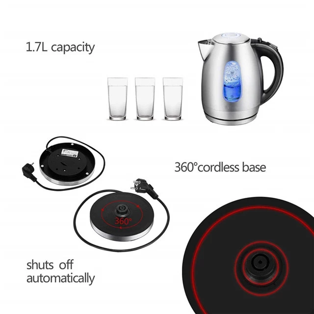 cordless stainless steel portable kettle 304 2200w