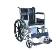 Foshan High Quality Steel Toilet Chair Commode Wheelchair with PVC Seat 