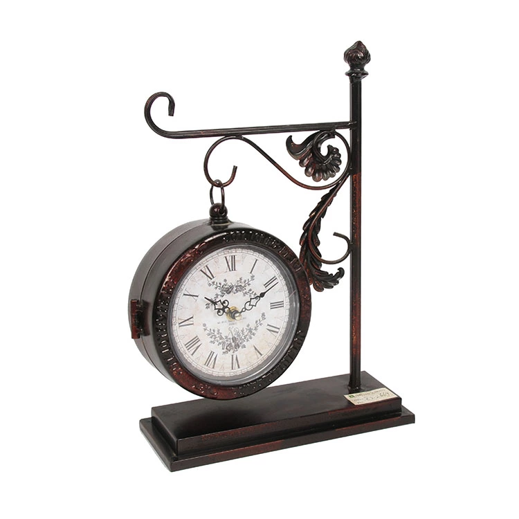 Cheap Desk Industrial Outdoor Double Side Vintage Small Tabletop Clock
