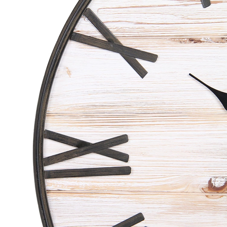 Large Roman Numeral Solid Wooden Custom Simple French Wall Clock For Home