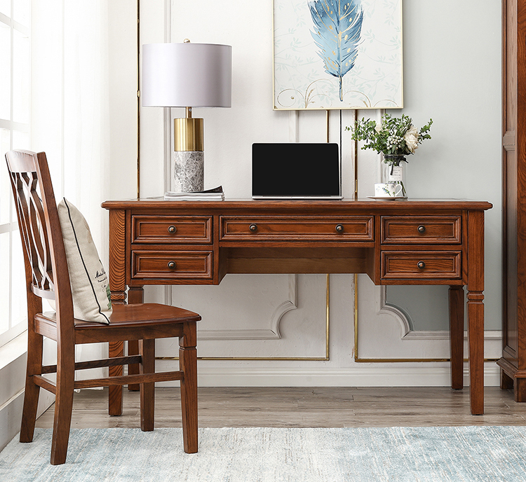 modern office workstation desk for study/laptop/pc/computer brown in bedroom/study room