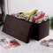 cheap inexpensive brown faux leather ottoman seat storage box ottoman 