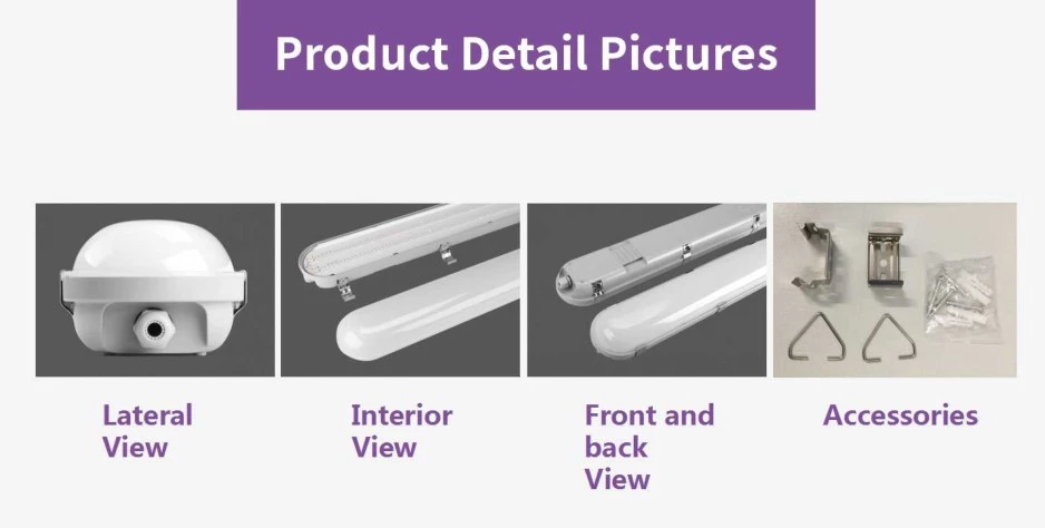 High quality tri-proof led light AC100-265V indoor 4ft Aluminum SMD2835 40w 60w led florescent tube light
