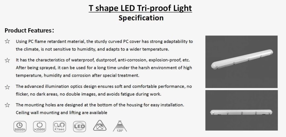 High quality tri-proof led light AC100-265V indoor 4ft Aluminum SMD2835 40w 60w led florescent tube light