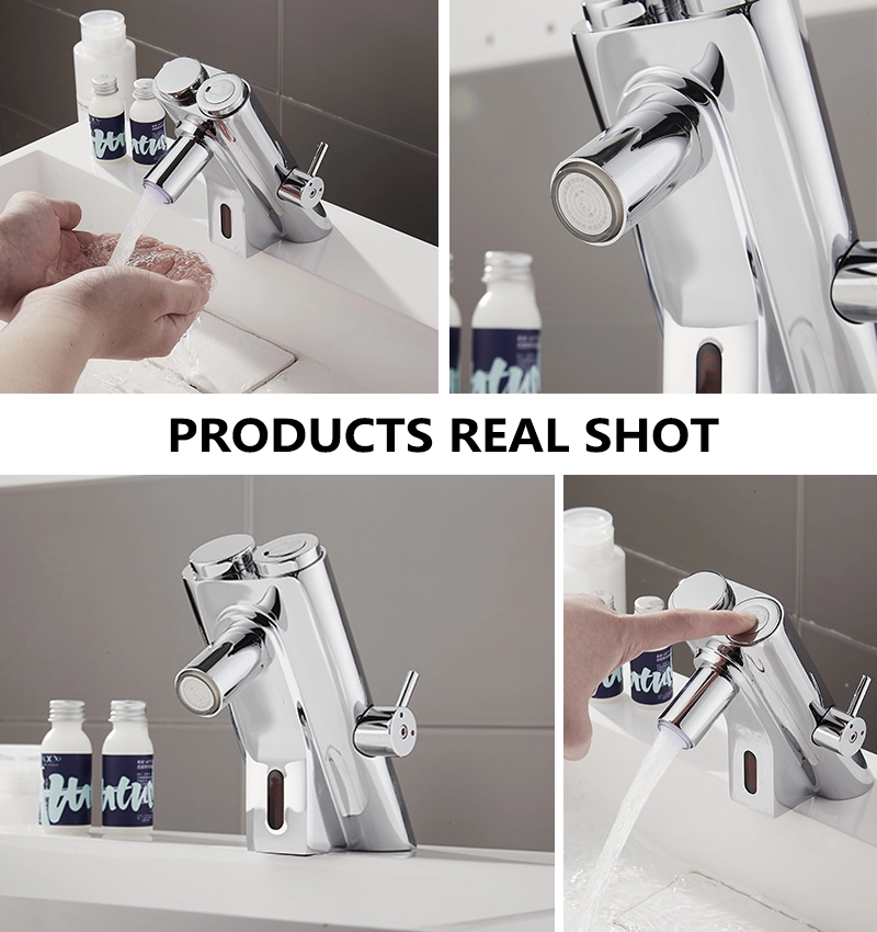 Modern health rose gold thermostatic white smart and manual dual sink faucet tap for kitchen bathroom hotel