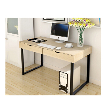 Computer Desk Modern Stylish Home Office Study Table Writing Desk with 2 Drawers 