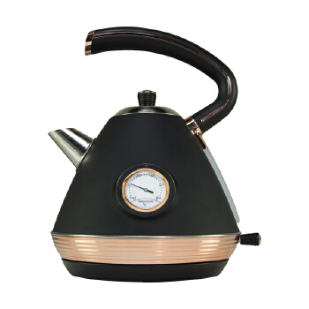 2020 High quality retro rose gold and black color big capacity 1.7L electric water kettle home appliances with thermometer 