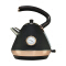 2020 High quality retro rose gold and black color big capacity 1.7L electric water kettle home appliances with thermometer 