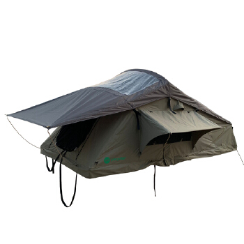 OEM Glamping 3-4 person roof tent SBS polyester cotton trailer roof top tent with annex 