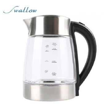 Energy Saving 1.7-Qt. Electric Glass Water Kettle Tea Pot Stay cool handle 