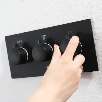 HIDEEP Shower faucet accessories four function switch hot and cold water switch valve black brass main body