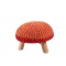 K&B hot sale modern round wooden wool knitted fabric baby children sitting bar stool furniture in living room