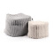 K&B hot sale gray wool fabric knitted Moroccan floor square poufs pouffe bean bag for home
