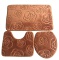Wholesale 3D Polyester Rubber Bathroom Door Mat Anti-slip Foot Embossed Floor Mat Soft 3 Piece Set Toilet Bath Mats